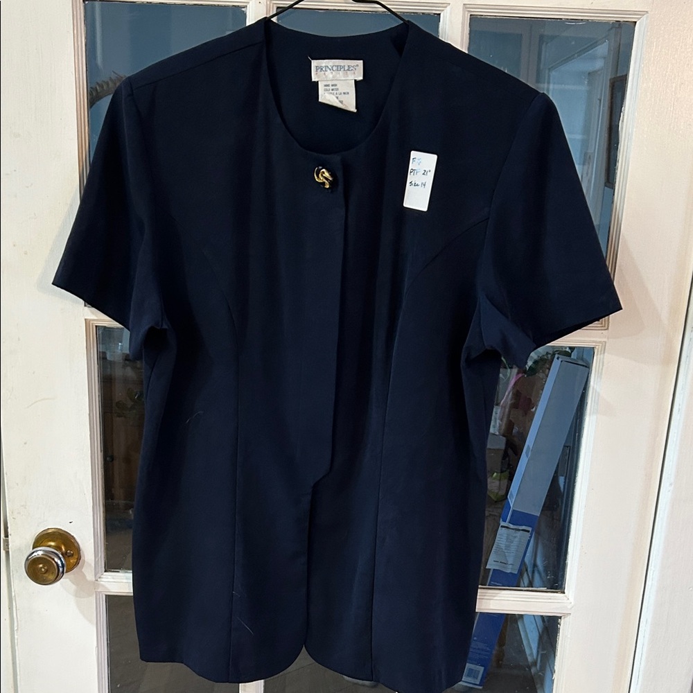 F7.    Dark Blue Short Sleeve Blazer